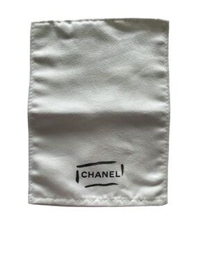 Authentic CHANEL White Logo Microfiber Dust Bag